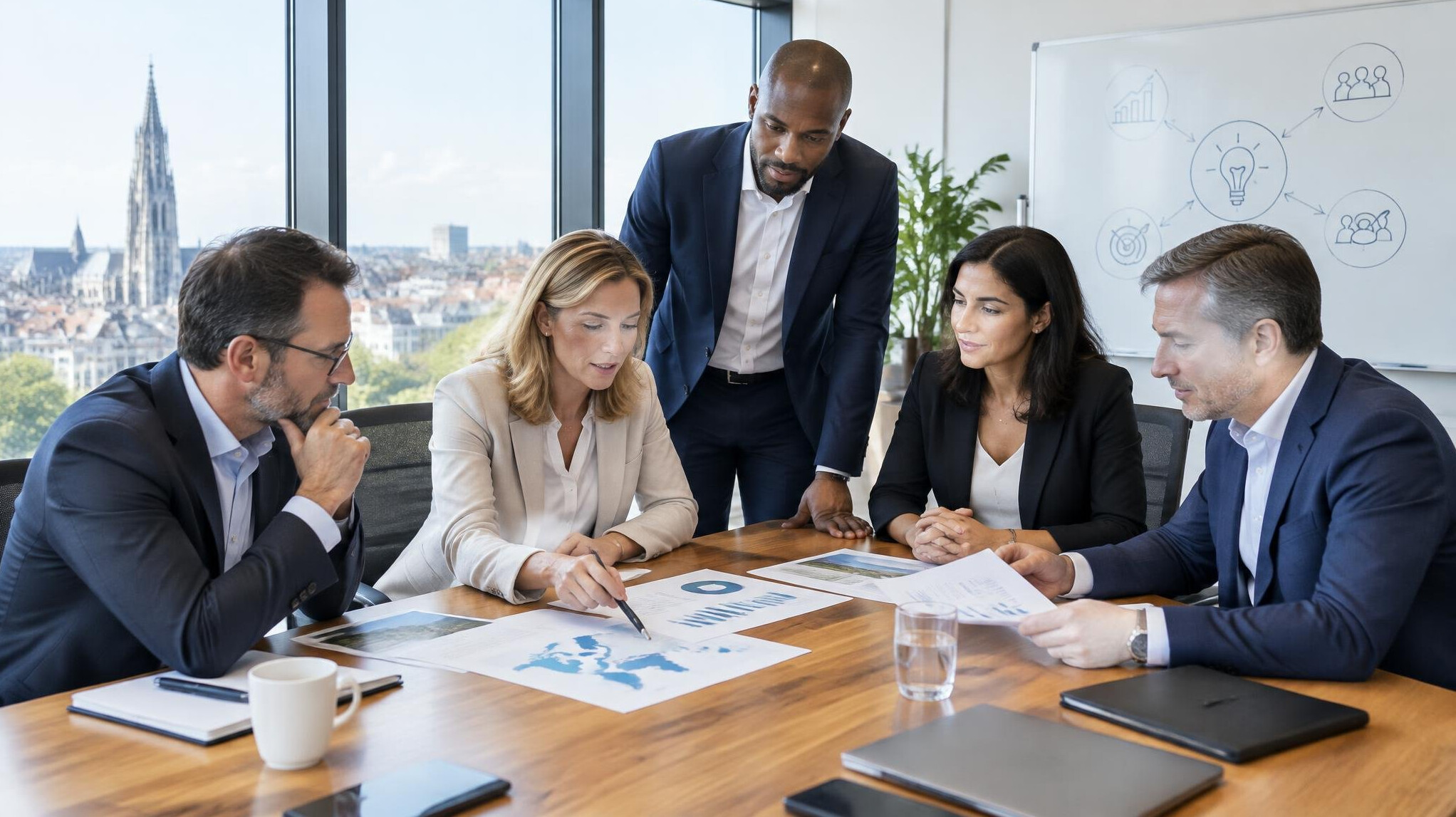 Executives around a table during a strategic planning session
